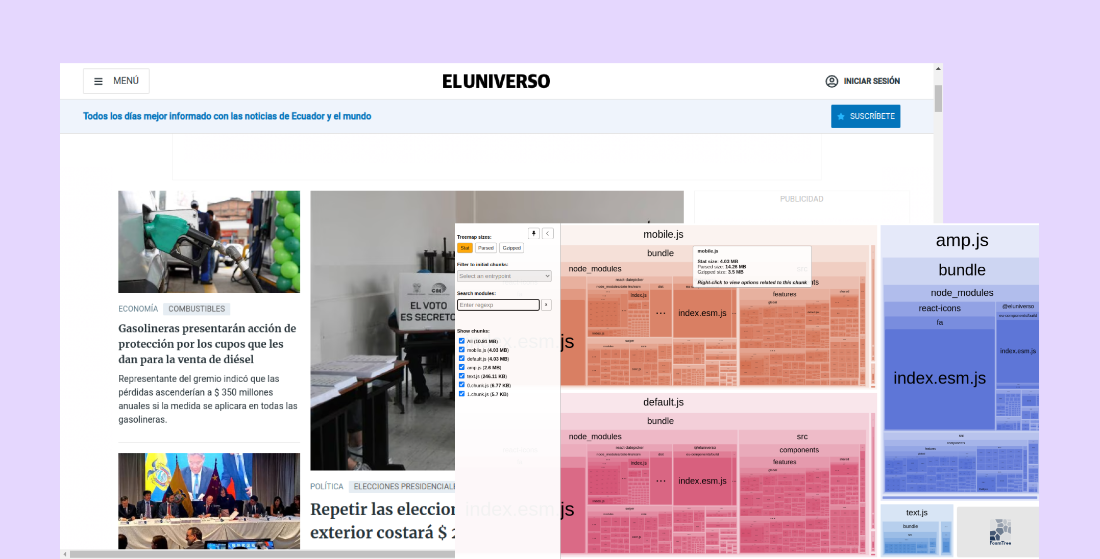 Sitio Web El Universo
